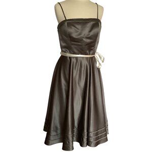 Bill Levkoff Gray Satin Formal Dress Prom Bridesmaid Size 14